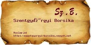 Szentgyörgyi Borsika névjegykártya